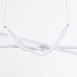 GloboStar® DOLORES 61280 Κρεμαστό Φωτιστικό Οροφής Design LED CCT 105W 11760lm 300° AC 220-240V - Εναλλαγή Φωτισμού μέσω Τηλεχειριστηρίου All In One Ψυχρό 6000k+Φυσικό 4500k+Θερμό 2700k Dimmable Μ110 x Π17 x Υ17.5cm - Λευκό - 3 Years Warranty