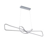 GloboStar® DOLORES 61281 Κρεμαστό Φωτιστικό Οροφής Design LED CCT 105W 11760lm 300° AC 220-240V - Εναλλαγή Φωτισμού μέσω Τηλεχειριστηρίου All In One Ψυχρό 6000k+Φυσικό 4500k+Θερμό 2700k Dimmable Μ110 x Π17 x Υ17.5cm - Νίκελ Βούρτσας - 3 Years Warranty