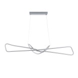 GloboStar® DOLORES 61281 Κρεμαστό Φωτιστικό Οροφής Design LED CCT 105W 11760lm 300° AC 220-240V - Εναλλαγή Φωτισμού μέσω Τηλεχειριστηρίου All In One Ψυχρό 6000k+Φυσικό 4500k+Θερμό 2700k Dimmable Μ110 x Π17 x Υ17.5cm - Νίκελ Βούρτσας - 3 Years Warranty