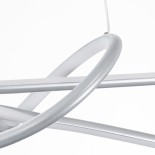 GloboStar® DOLORES 61281 Κρεμαστό Φωτιστικό Οροφής Design LED CCT 105W 11760lm 300° AC 220-240V - Εναλλαγή Φωτισμού μέσω Τηλεχειριστηρίου All In One Ψυχρό 6000k+Φυσικό 4500k+Θερμό 2700k Dimmable Μ110 x Π17 x Υ17.5cm - Νίκελ Βούρτσας - 3 Years Warranty
