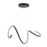 GloboStar® SPIRALE 61283 Κρεμαστό Φωτιστικό Οροφής Design LED CCT 75W 8400lm 300° AC 220-240V - Εναλλαγή Φωτισμού μέσω Τηλεχειριστηρίου All In One Ψυχρό 6000k+Φυσικό 4500k+Θερμό 2700k Dimmable Μ72 x Π25 x Υ30cm - Μαύρο - 3 Years Warranty