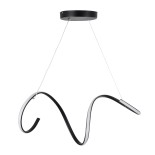 GloboStar® SPIRALE 61283 Κρεμαστό Φωτιστικό Οροφής Design LED CCT 75W 8400lm 300° AC 220-240V - Εναλλαγή Φωτισμού μέσω Τηλεχειριστηρίου All In One Ψυχρό 6000k+Φυσικό 4500k+Θερμό 2700k Dimmable Μ72 x Π25 x Υ30cm - Μαύρο - 3 Years Warranty