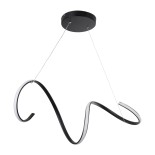 GloboStar® SPIRALE 61283 Κρεμαστό Φωτιστικό Οροφής Design LED CCT 75W 8400lm 300° AC 220-240V - Εναλλαγή Φωτισμού μέσω Τηλεχειριστηρίου All In One Ψυχρό 6000k+Φυσικό 4500k+Θερμό 2700k Dimmable Μ72 x Π25 x Υ30cm - Μαύρο - 3 Years Warranty