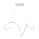 GloboStar® SPIRALE 61284 Κρεμαστό Φωτιστικό Οροφής Design LED CCT 75W 8400lm 300° AC 220-240V - Εναλλαγή Φωτισμού μέσω Τηλεχειριστηρίου All In One Ψυχρό 6000k+Φυσικό 4500k+Θερμό 2700k Dimmable Μ72 x Π25 x Υ30cm - Λευκό - 3 Years Warranty