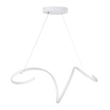 GloboStar® SPIRALE 61284 Κρεμαστό Φωτιστικό Οροφής Design LED CCT 75W 8400lm 300° AC 220-240V - Εναλλαγή Φωτισμού μέσω Τηλεχειριστηρίου All In One Ψυχρό 6000k+Φυσικό 4500k+Θερμό 2700k Dimmable Μ72 x Π25 x Υ30cm - Λευκό - 3 Years Warranty