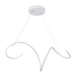 GloboStar® SPIRALE 61284 Κρεμαστό Φωτιστικό Οροφής Design LED CCT 75W 8400lm 300° AC 220-240V - Εναλλαγή Φωτισμού μέσω Τηλεχειριστηρίου All In One Ψυχρό 6000k+Φυσικό 4500k+Θερμό 2700k Dimmable Μ72 x Π25 x Υ30cm - Λευκό - 3 Years Warranty