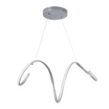 GloboStar® SPIRALE 61285 Κρεμαστό Φωτιστικό Οροφής Design LED CCT 75W 8400lm 300° AC 220-240V - Εναλλαγή Φωτισμού μέσω Τηλεχειριστηρίου All In One Ψυχρό 6000k+Φυσικό 4500k+Θερμό 2700k Dimmable Μ72 x Π25 x Υ30cm - Νίκελ Βούρτσας - 3 Years Warranty