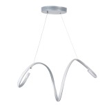 GloboStar® SPIRALE 61285 Κρεμαστό Φωτιστικό Οροφής Design LED CCT 75W 8400lm 300° AC 220-240V - Εναλλαγή Φωτισμού μέσω Τηλεχειριστηρίου All In One Ψυχρό 6000k+Φυσικό 4500k+Θερμό 2700k Dimmable Μ72 x Π25 x Υ30cm - Νίκελ Βούρτσας - 3 Years Warranty