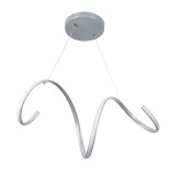 GloboStar® SPIRALE 61285 Κρεμαστό Φωτιστικό Οροφής Design LED CCT 75W 8400lm 300° AC 220-240V - Εναλλαγή Φωτισμού μέσω Τηλεχειριστηρίου All In One Ψυχρό 6000k+Φυσικό 4500k+Θερμό 2700k Dimmable Μ72 x Π25 x Υ30cm - Νίκελ Βούρτσας - 3 Years Warranty