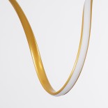 GloboStar® SPIRALE 61286 Κρεμαστό Φωτιστικό Οροφής Design LED CCT 75W 8400lm 300° AC 220-240V - Εναλλαγή Φωτισμού μέσω Τηλεχειριστηρίου All In One Ψυχρό 6000k+Φυσικό 4500k+Θερμό 2700k Dimmable Μ72 x Π25 x Υ30cm - Χρυσό Βούρτσας - 3 Years Warranty