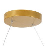 GloboStar® SPIRALE 61286 Κρεμαστό Φωτιστικό Οροφής Design LED CCT 75W 8400lm 300° AC 220-240V - Εναλλαγή Φωτισμού μέσω Τηλεχειριστηρίου All In One Ψυχρό 6000k+Φυσικό 4500k+Θερμό 2700k Dimmable Μ72 x Π25 x Υ30cm - Χρυσό Βούρτσας - 3 Years Warranty