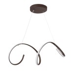 GloboStar® SPIRALE 61287 Κρεμαστό Φωτιστικό Οροφής Design LED CCT 75W 8400lm 300° AC 220-240V - Εναλλαγή Φωτισμού μέσω Τηλεχειριστηρίου All In One Ψυχρό 6000k+Φυσικό 4500k+Θερμό 2700k Dimmable Μ72 x Π25 x Υ30cm - Καφέ - 3 Years Warranty