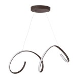 GloboStar® SPIRALE 61287 Κρεμαστό Φωτιστικό Οροφής Design LED CCT 75W 8400lm 300° AC 220-240V - Εναλλαγή Φωτισμού μέσω Τηλεχειριστηρίου All In One Ψυχρό 6000k+Φυσικό 4500k+Θερμό 2700k Dimmable Μ72 x Π25 x Υ30cm - Καφέ - 3 Years Warranty