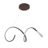 GloboStar® SPIRALE 61287 Κρεμαστό Φωτιστικό Οροφής Design LED CCT 75W 8400lm 300° AC 220-240V - Εναλλαγή Φωτισμού μέσω Τηλεχειριστηρίου All In One Ψυχρό 6000k+Φυσικό 4500k+Θερμό 2700k Dimmable Μ72 x Π25 x Υ30cm - Καφέ - 3 Years Warranty