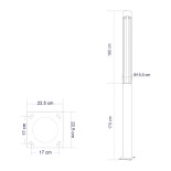 GloboStar® CANCUN 61510 Urban Light Φωτιστικό Πάρκου - Πλατείας - Κήπου Ύψους 3.5 μέτρων LED 40W 5440lm 60° AC100-240VAC IP67 IK09 - D15.5 x H350cm - Anthracite Grey - Φυσικό Λευκό 4000K - LUMILEDS - MEAN WELL DRIVER - 5 Years Warranty