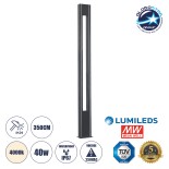 GloboStar® MERIDA 61514 Urban Light Φωτιστικό Πάρκου - Πλατείας - Κήπου Ύψους 3.5 μέτρων LED 40W 5440lm 60° AC100-240VAC IP67 IK09 - Μ32 x Π13 x Υ350cm - Anthracite Grey - Φυσικό Λευκό 4000K - LUMILEDS - MEAN WELL DRIVER - 5 Years Warranty