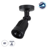 GloboStar® GRASEDO 61615 Βάση Κήπου με Ντουί E27 για Λάμπα Σποτ PAR38 - Αδιάβροχη IP67 - Υψηλής Αντοχής ABS - VDE Certified - Φ9.5 x Υ22cm - Μαύρο - 5 Years Warranty