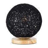 GLOBOSTAR® OCEANA 01338 Boho Επιτραπέζιο Φωτιστικό Πορτατίφ με Ντουί 1 x E27 AC 220-240V IP20 - Μαύρο & Μπεζ - M20 x Π20 x Υ22cm