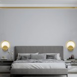 GLOBOSTAR® TED 61072 Μοντέρνο Φωτιστικό Τοίχου - Απλίκα LED 9W 1080lm 300° AC 220-240V IP20 Ρυθμιζόμενο Λευκό CCT με On/Off 2700K/4500K/6000K - Lumileds SMD Chip  - Χρυσό Βούρτσας - Μ20 x Π5.5 x Υ23cm - 3 Χρόνια Εγγύηση