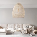GLOBOSTAR® MALIBU 01811 Boho Κρεμαστό Φωτιστικό Οροφής με Ντουί 1 x E27 AC 220-240V IP20 - Μπεζ - Μ76 x Π76 x Υ100cm