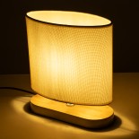 GloboStar® CHIARA 01241 Boho Επιτραπέζιο Φωτιστικό Πορτατίφ Μονόφωτο 1 x E27 IP20 Μπεζ Ξύλο με Μπεζ Ύφασμα - Μ25 x Π12 x Υ26cm