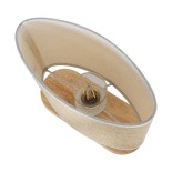 GloboStar® CHIARA 01241 Boho Επιτραπέζιο Φωτιστικό Πορτατίφ Μονόφωτο 1 x E27 IP20 Μπεζ Ξύλο με Μπεζ Ύφασμα - Μ25 x Π12 x Υ26cm