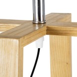 GloboStar® SQUID 01265 Μοντέρνο Επιτραπέζιο Φωτιστικό Πορτατίφ Μονόφωτο 1 x E27 IP20 Μπεζ Ξύλο με Μπεζ Ύφασμα - Μ30 x Π30 x Υ63cm