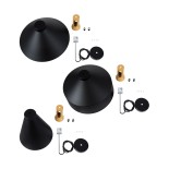GLOBOSTAR® CALYPSO 01334 Μοντέρνο Κρεμαστό Φωτιστικό Οροφής με Ντουί 3 x E27 AC 220-240V IP20 - Μαύρο & Μπρούτζινο - Μ110 x Π110 x Υ35cm - Σετ 3 Τεμαχίων