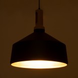 GLOBOSTAR® CALYPSO 01334-B Μοντέρνο Κρεμαστό Φωτιστικό Οροφής με Ντουί 1 x E27 AC 220-240V IP20 - Μαύρο & Μπρούτζινο - Μ36 x Π36 x Υ35cm