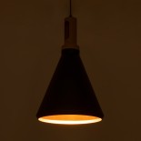 GLOBOSTAR® CALYPSO 01334-C Μοντέρνο Κρεμαστό Φωτιστικό Οροφής με Ντουί 1 x E27 AC 220-240V IP20 - Μαύρο & Μπρούτζινο - Μ25 x Π25 x Υ40cm