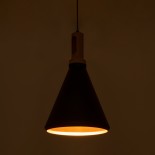 GLOBOSTAR® CALYPSO 01334 Μοντέρνο Κρεμαστό Φωτιστικό Οροφής με Ντουί 3 x E27 AC 220-240V IP20 - Μαύρο & Μπρούτζινο - Μ110 x Π110 x Υ35cm - Σετ 3 Τεμαχίων