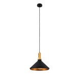 GLOBOSTAR® CALYPSO 01334-A Μοντέρνο Κρεμαστό Φωτιστικό Οροφής με Ντουί 1 x E27 AC 220-240V IP20 - Μαύρο & Μπρούτζινο - Μ36 x Π36 x Υ30cm