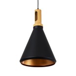 GLOBOSTAR® CALYPSO 01334-C Μοντέρνο Κρεμαστό Φωτιστικό Οροφής με Ντουί 1 x E27 AC 220-240V IP20 - Μαύρο & Μπρούτζινο - Μ25 x Π25 x Υ40cm