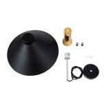 GLOBOSTAR® CALYPSO 01334-A Μοντέρνο Κρεμαστό Φωτιστικό Οροφής με Ντουί 1 x E27 AC 220-240V IP20 - Μαύρο & Μπρούτζινο - Μ36 x Π36 x Υ30cm