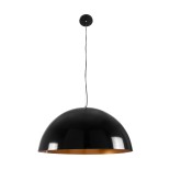 GLOBOSTAR® LUNE 01342 Μοντέρνο Κρεμαστό Φωτιστικό Οροφής με Ντουί 1 x E27 AC 220-240V IP20 - Μαύρο & Χρυσό - Μ60 x Π60 x Υ30cm