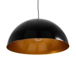 GLOBOSTAR® LUNE 01342 Μοντέρνο Κρεμαστό Φωτιστικό Οροφής με Ντουί 1 x E27 AC 220-240V IP20 - Μαύρο & Χρυσό - Μ60 x Π60 x Υ30cm