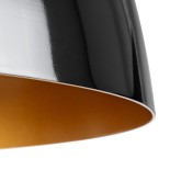 GLOBOSTAR® LUNE 01342 Μοντέρνο Κρεμαστό Φωτιστικό Οροφής με Ντουί 1 x E27 AC 220-240V IP20 - Μαύρο & Χρυσό - Μ60 x Π60 x Υ30cm