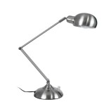 GloboStar® OFFICE CHROME 01393 Μοντέρνο Επιτραπέζιο Φωτιστικό Πορτατίφ Μονόφωτο 1 x E27 Χρώμιο Νίκελ Μεταλλικό Φ14 x Υ80cm