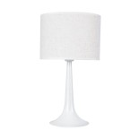 GLOBOSTAR® AMBROSIA 01395 Μοντέρνο Επιτραπέζιο Φωτιστικό Πορτατίφ με Ντουί 1 x E27 AC 220-240V IP20 - Λευκό με Μπέζ- Μ25 x Π25 x Υ46cm