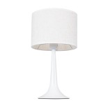 GLOBOSTAR® AMBROSIA 01395 Μοντέρνο Επιτραπέζιο Φωτιστικό Πορτατίφ με Ντουί 1 x E27 AC 220-240V IP20 - Λευκό με Μπέζ- Μ25 x Π25 x Υ46cm