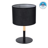 GloboStar® BRONX 01519 Μοντέρνο Επιτραπέζιο Φωτιστικό Πορτατίφ Μονόφωτο 1 x E27 Μαύρο Μεταλλικό με Καπέλο Φ25xY40cm