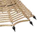 GloboStar® OZERO 01603 Boho Κρεμαστό Φωτιστικό Καμπάνα Μονόφωτο 1 x E27 IP20 Μπεζ Σχοινί - Μ41 x Π41 x Y28cm
