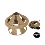 GloboStar® SOLITARIO 01606 Boho Κρεμαστό Φωτιστικό Φιγούρα Μονόφωτο 1 x E27 IP20 Μπεζ Σχοινί -Μ36 x Π36 x Y30cm