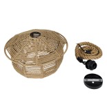 GLOBOSTAR® SPIRIT 01607 Boho Κρεμαστό Φωτιστικό Οροφής με Ντουί 1 x E27 AC 220-240V IP20 - Μπεζ - Μ35 x Π35 x Y30cm