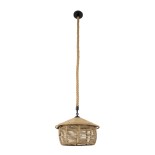 GLOBOSTAR® SPIRIT 01607 Boho Κρεμαστό Φωτιστικό Οροφής με Ντουί 1 x E27 AC 220-240V IP20 - Μπεζ - Μ35 x Π35 x Y30cm