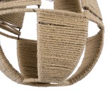 GloboStar® POLIA 01608 Boho Κρεμαστό Φωτιστικό Πλέγμα Μονόφωτο 1 x E27 IP20 Μπεζ Σχοινί - Μ30 x Π30 x Y42cm