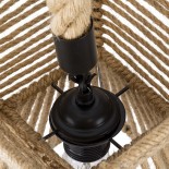 GloboStar® ROUGE 01611 Boho Κρεμαστό Φωτιστικό Πλέγμα Μονόφωτο 1 x E27 IP20 Μπεζ Σχοινί - Μ21 x Π21 x Y27cm