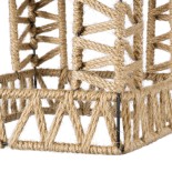 GloboStar® SPIKY 01613 Boho Κρεμαστό Φωτιστικό Φιγούρα Μονόφωτο 1 x E27 IP20 Μπεζ Σχοινί - Μ43 x Π43 x Y28cm
