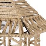 GloboStar® SPIKY 01613 Boho Κρεμαστό Φωτιστικό Φιγούρα Μονόφωτο 1 x E27 IP20 Μπεζ Σχοινί - Μ43 x Π43 x Y28cm