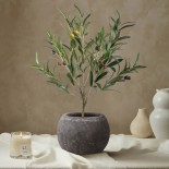 GloboStar® Artificial Garden ALONISSOS 20458 Τσιμεντένιο Κασπώ Γλάστρα - Flower Pot Γκρι Φ18.5cm x Υ14.5cm
